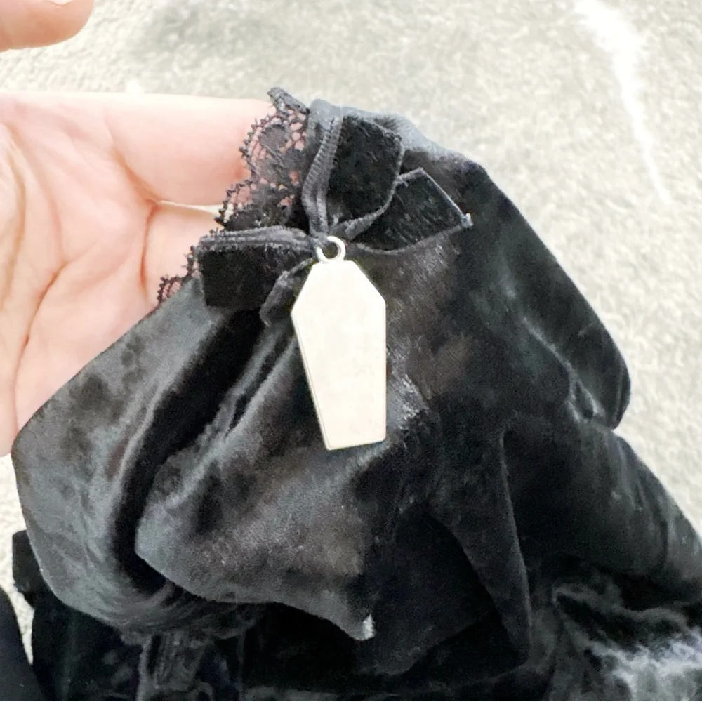 Hot Topic Black Velvet Slip Dress Small - Picture 8 of 11